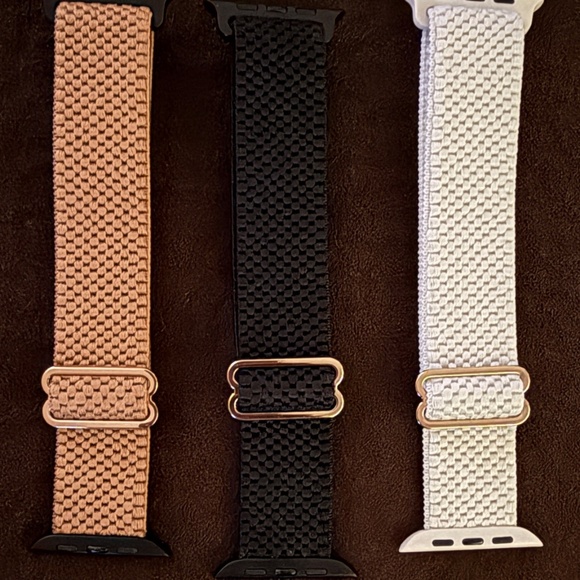3 Pack Apple Watch Band Stretchy Nylon Loop Band Compatible with 42mm 44mm 45mm - Picture 2 of 4